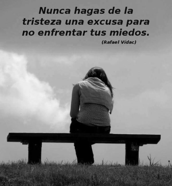 Nunca hagas de la tristeza una excusa para no enfrentar tus miedos.
