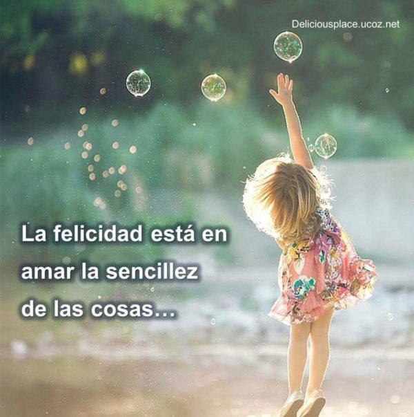 La felicidad está en amar la sencillez de las cosas.