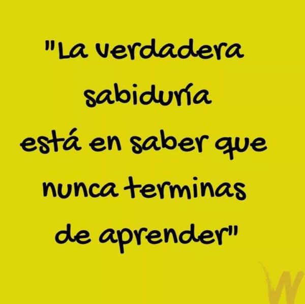 La verdadera sabiduría está en saber que nunca terminas de aprender.