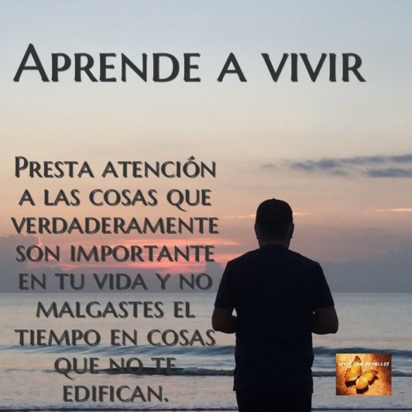 Presta atención a las cosas que verdaderamente son importantes en tu vida y no malgastes el tiempo en cosas que no te edifican.